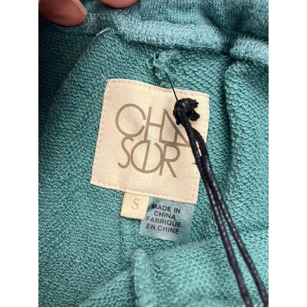 CHASER Teal Green Vintage Wash Sweatpants Joggers Elastic Waist Drawstring S New - Image 4