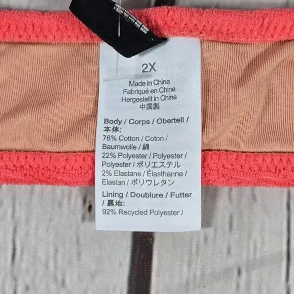 NWT J.Crew Double String Tie Triangle Bikini Top Removable Cup 2XL Terry Coral - Image 5