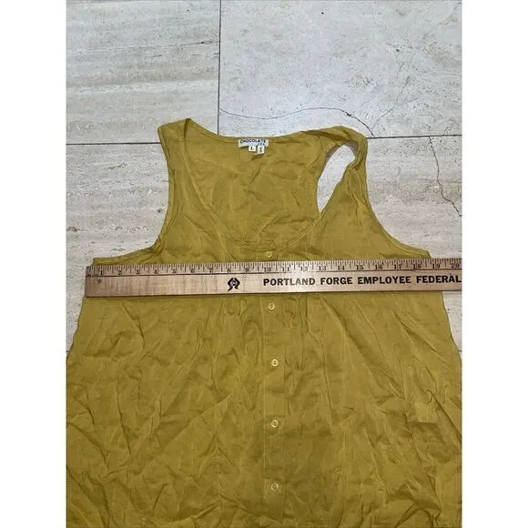Women's Chocolate USA‎ Tank top Shirt Size L Mustard Yellow Cotton Blend Size L - Image 3