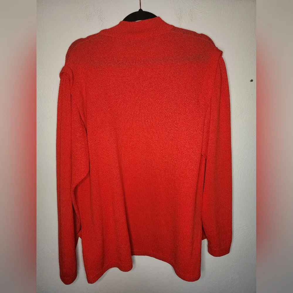 ST. JOHN red knit cardigan - Image 3