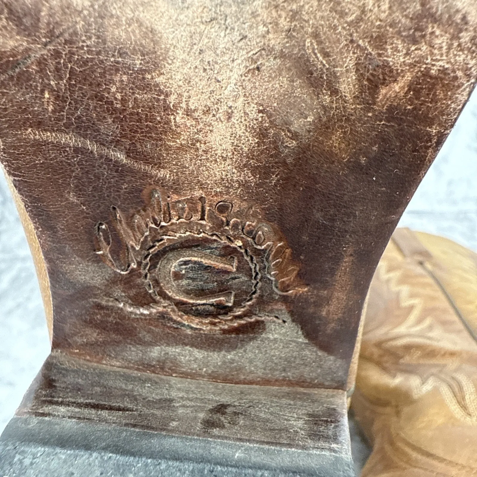 Charlie 1 Horse Lucchese Tan Mad Dog Size 6.5 Distressed Goat Leather Western - Image 9