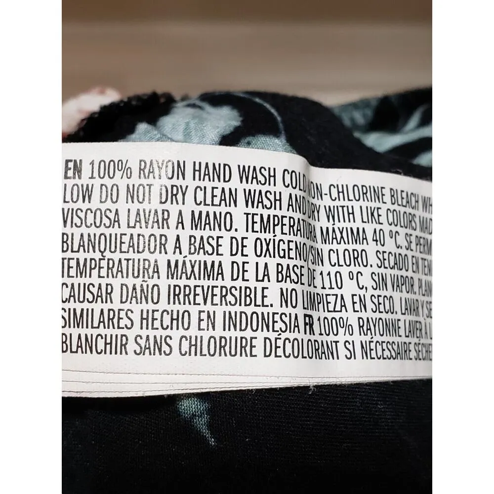 Forever 21 Women's Black Floral 100% Rayon V-Neck 3/4 Sleeve Jumpsuit Size Small - Image 10