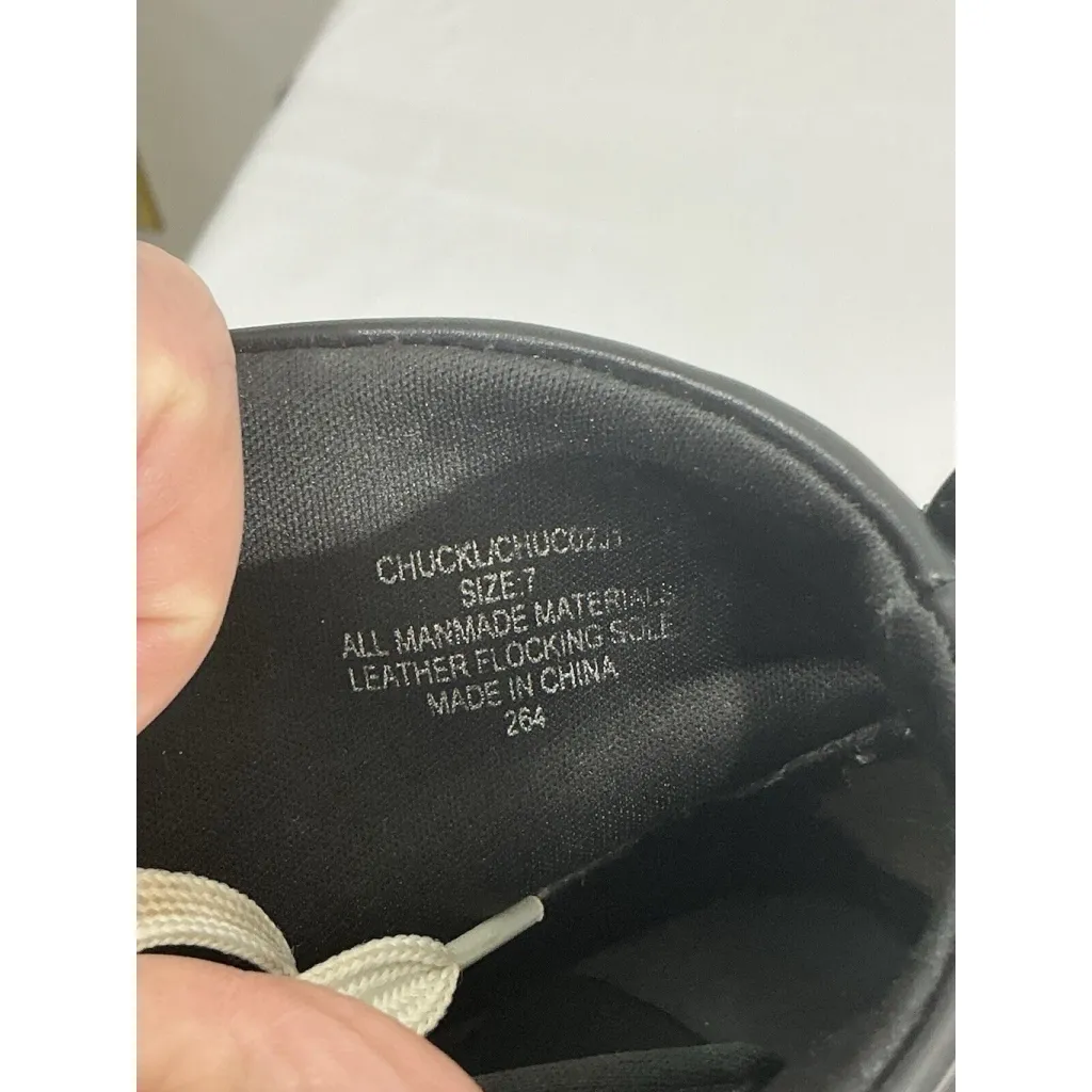 Womans Madden Girl Chuckl 7 Black Platform Wedge High Top Lace Up Sneakers - Image 7