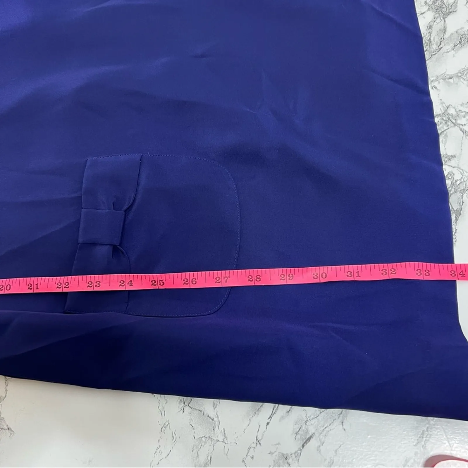 NWT Annie Griffin Meg bell sleeve silk dress navy sz 10 - Image 3