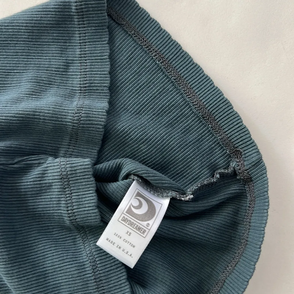 DAYDREAMER SOLID BOW POINTELLE 90s Baby TANK TOP Vintage Black XS - Image 6