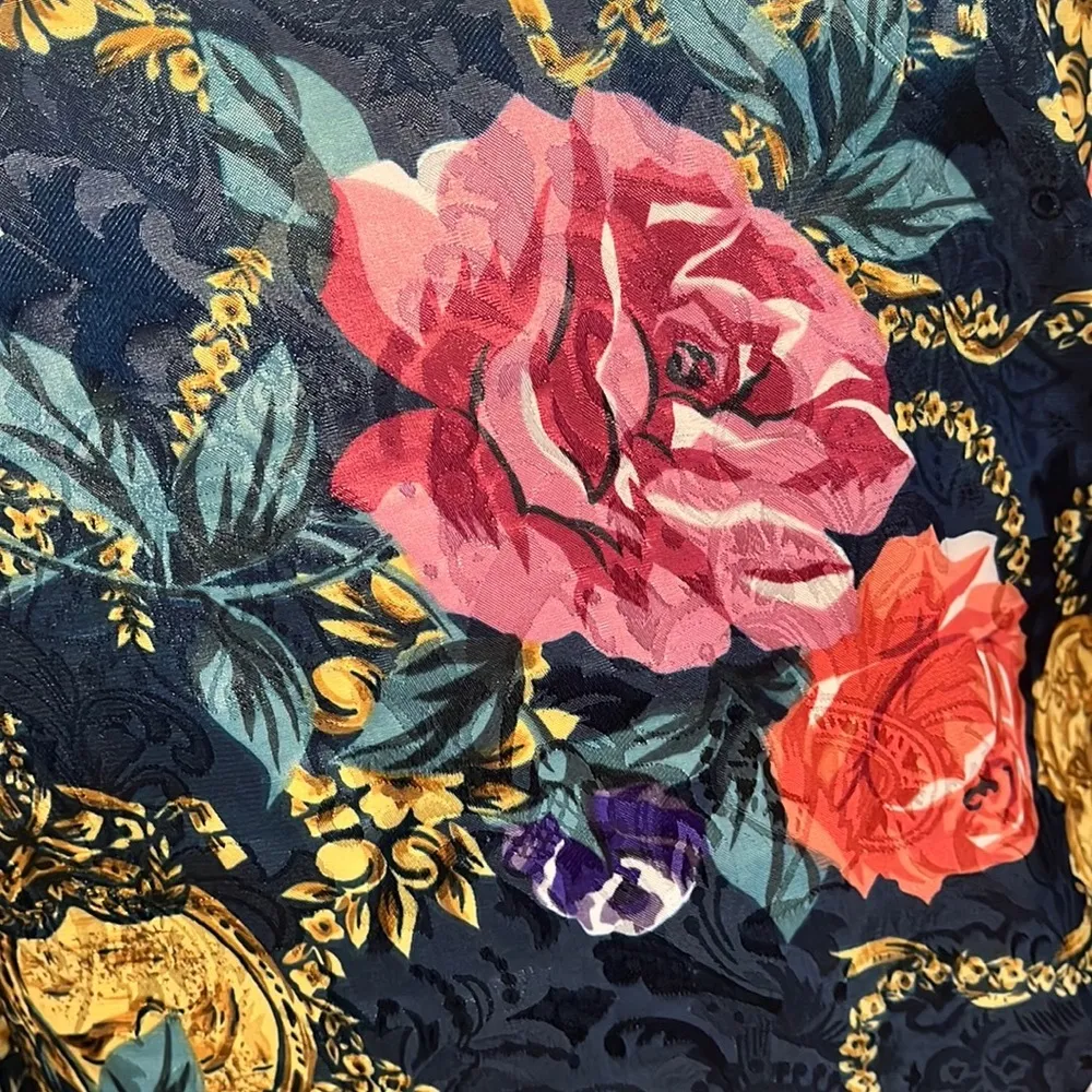 Vintage Victoria’s Secret Robe Floral Gold Label M Medium L Large - Image 4