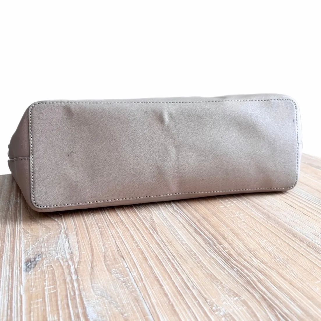 Away The Latitude Tote Bag Buff Nude Leather Shoulder Bag Carryall Travel Tan - Image 4