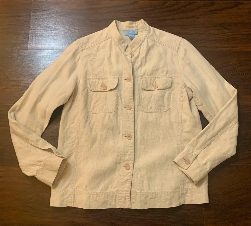 Sigrid Olsen SOBlue beige linen jacket size S - Image 5
