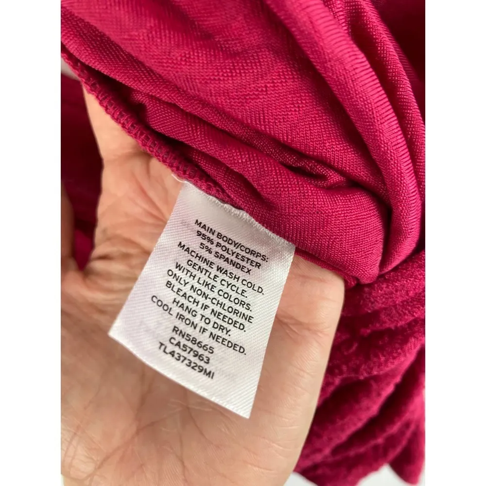 NWT LEITH Ruched V-Neck Bodysuit Red Beetroot S - Image 6