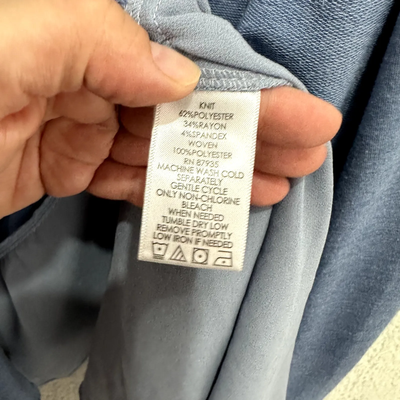 LOGO Lounge Cardigan Womens XS Blue Open Front Drape Pockets Boho Layered Cozy - Image 8