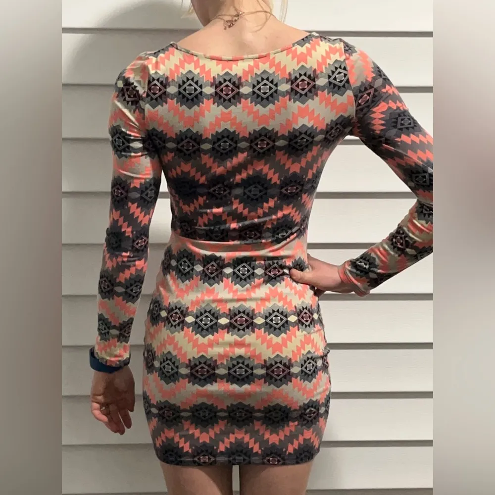 Dress tribal pattern coral pink - Image 2