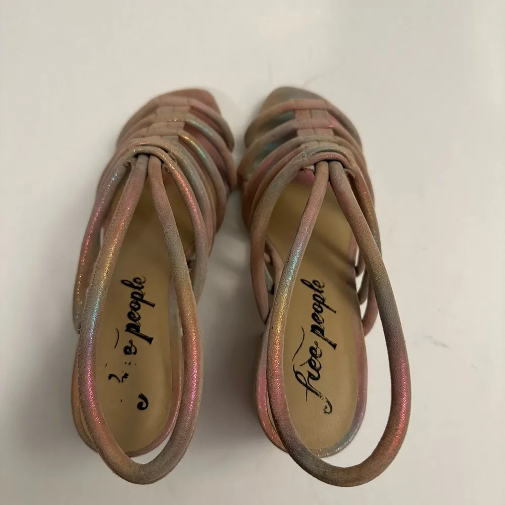 Free People Colette Cinched Heel Rainbow Metallic Size 37 - Image 10