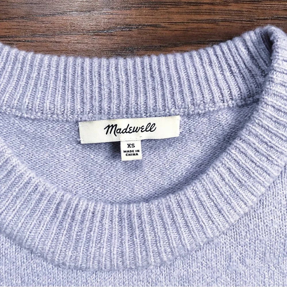 Madewell • Brockton Bobble Sweater Coziest Yarn merino Faded Lavender pom pom - Image 5