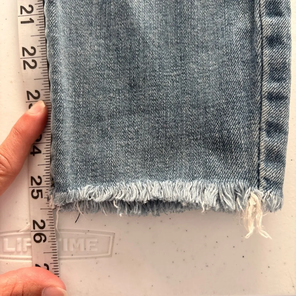 Lucky Brand Bridgette high rise skinny jeans ankle raw hems size 2 26 light wash - Image 14