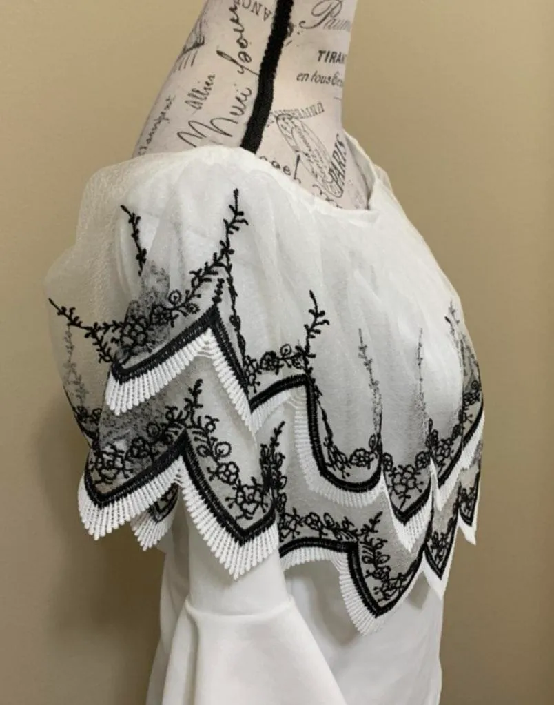 White Black Off The Shoulder Medium Top - Image 4