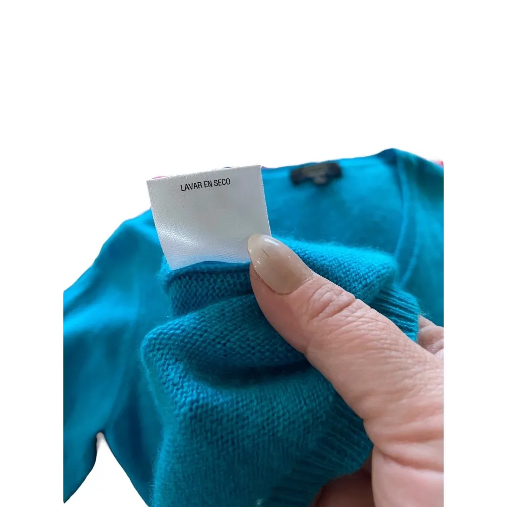 Charter Club Cashmere Sweater Turquoise Blue Size M - Image 5