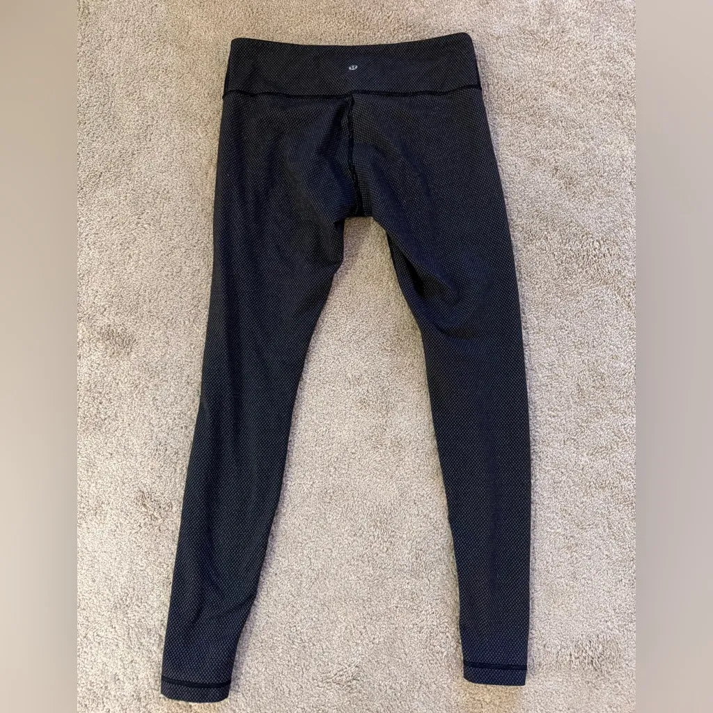 2014 Lululemon Wunder Under Pant Legging Diamond Dot Black White Size 10 - Image 9