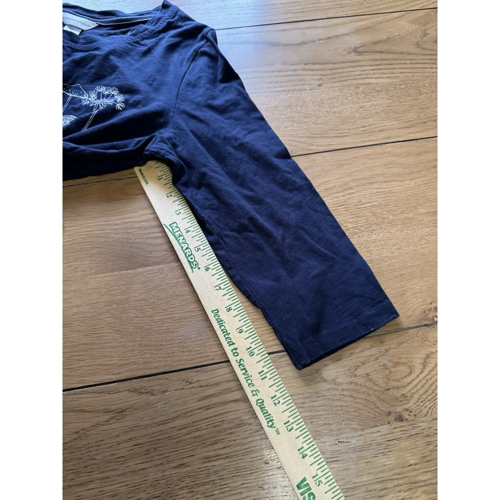 Christopher & Banks Women Size Large Blue 3/4 Sleeve Mushroom Floral Lightweight - Image 8