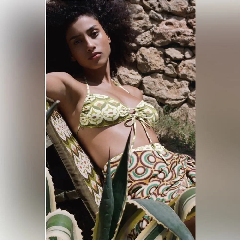 Zara New Beach Printed Pareo Sarong Skirt Front Knot Closure‎ One Size Only M - Image 6