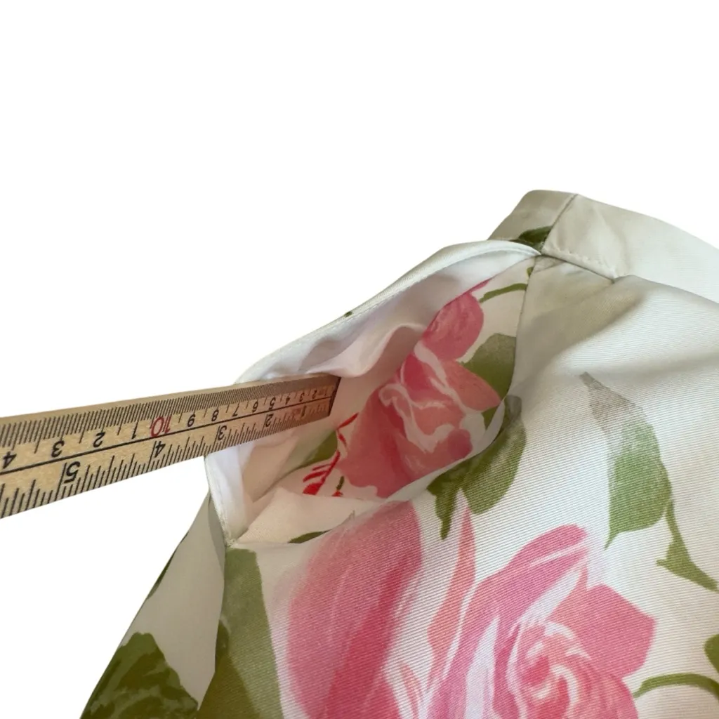 Sherri Hill White Floral Rose Print Fit & Flare Skirt 50563 Designer Size 0 EUC - Image 15