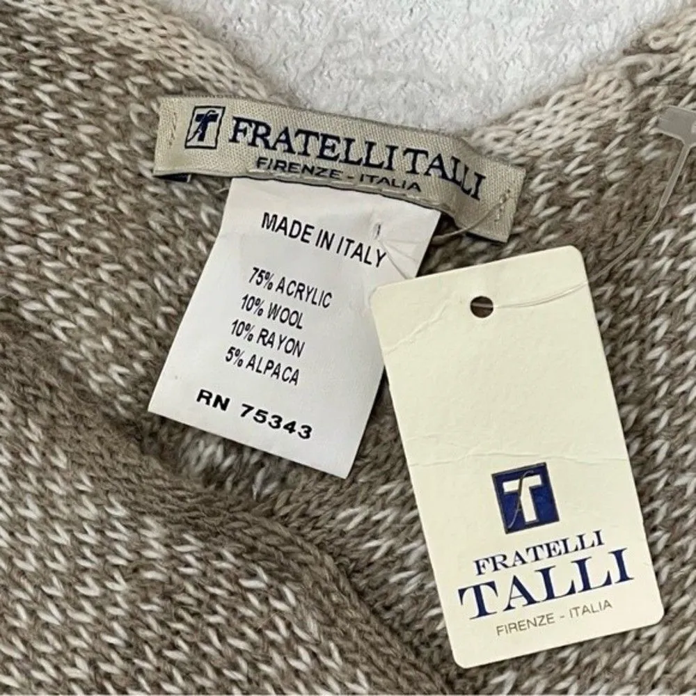 Fratelli Talli Tan and Cream Poncho One Size NWT - Image 12