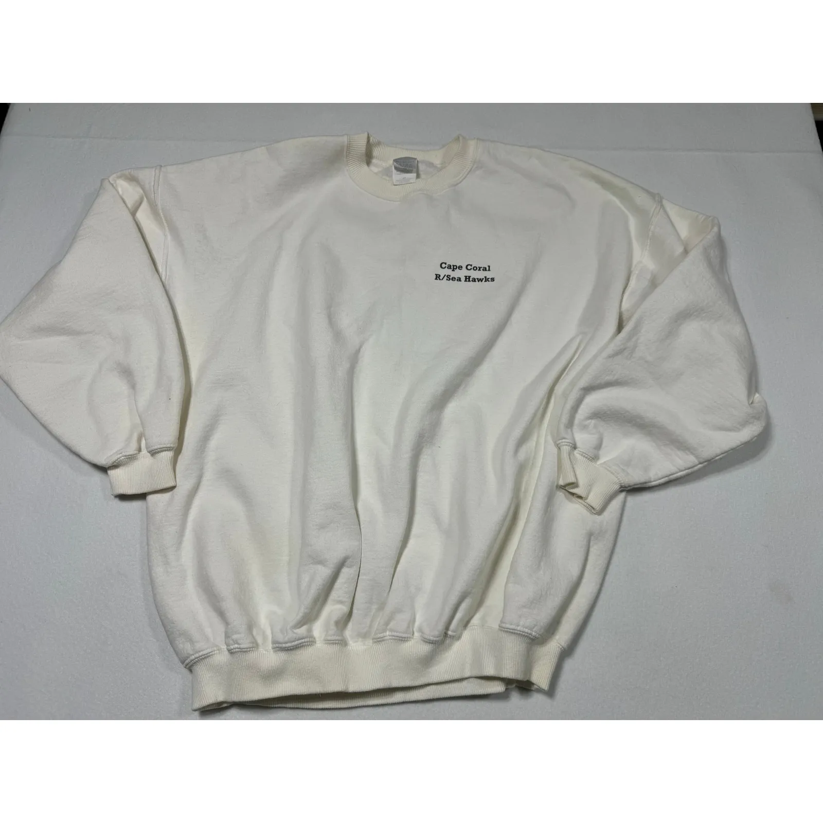Cape Coral R/Sea Hawks Sweatshirt White Pullover XXL Vintage‎ Graphic Crewneck - Image 2