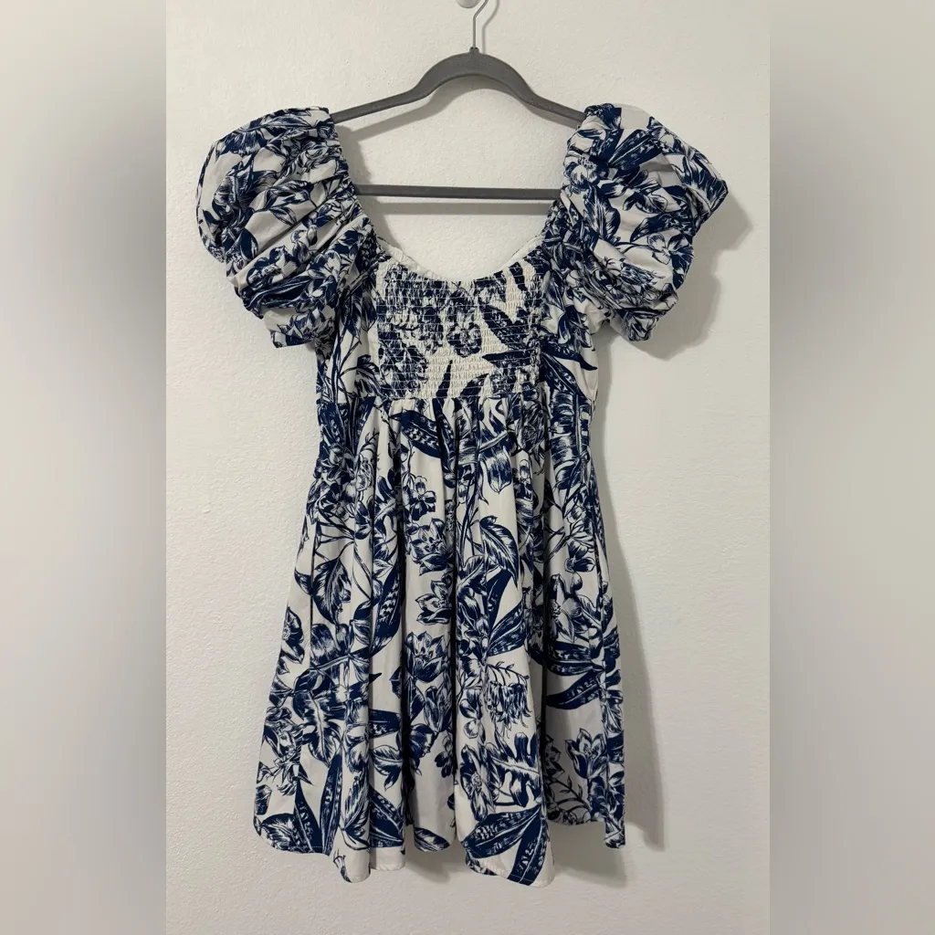 Abercrombie & Fitch Emerson Poplin Puff Sleeve Mini Dress Floral NWT Size Med P - Image 2