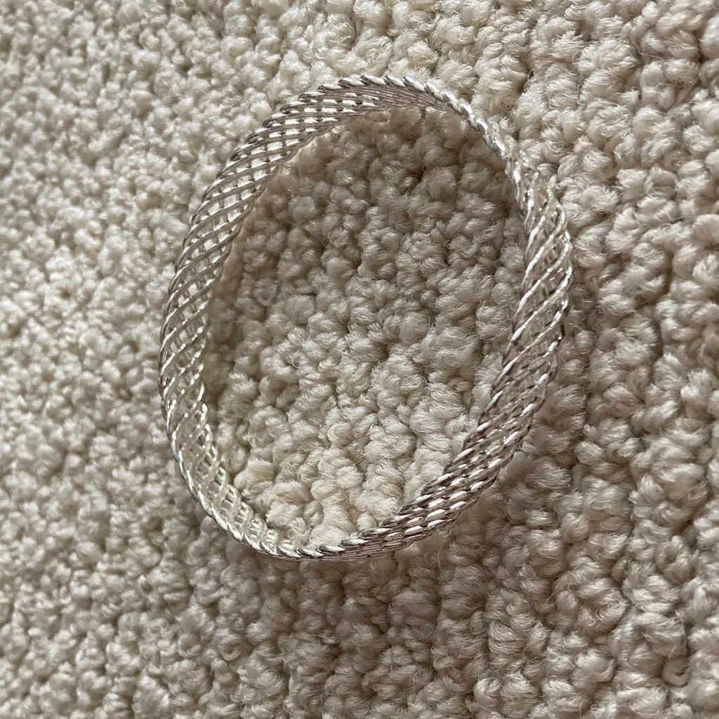 Silver Braided Bangle Bracelet or Arm Band *Slight Imperfection 2.5” Diameter - Image 3