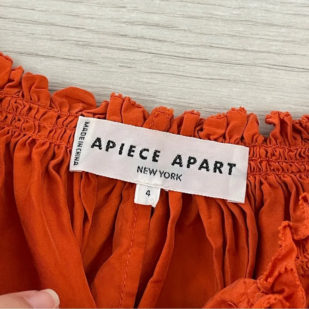 Apiece Apart Top silk sanna cami crop womens Orange size 4 minimalist chic party - Image 2
