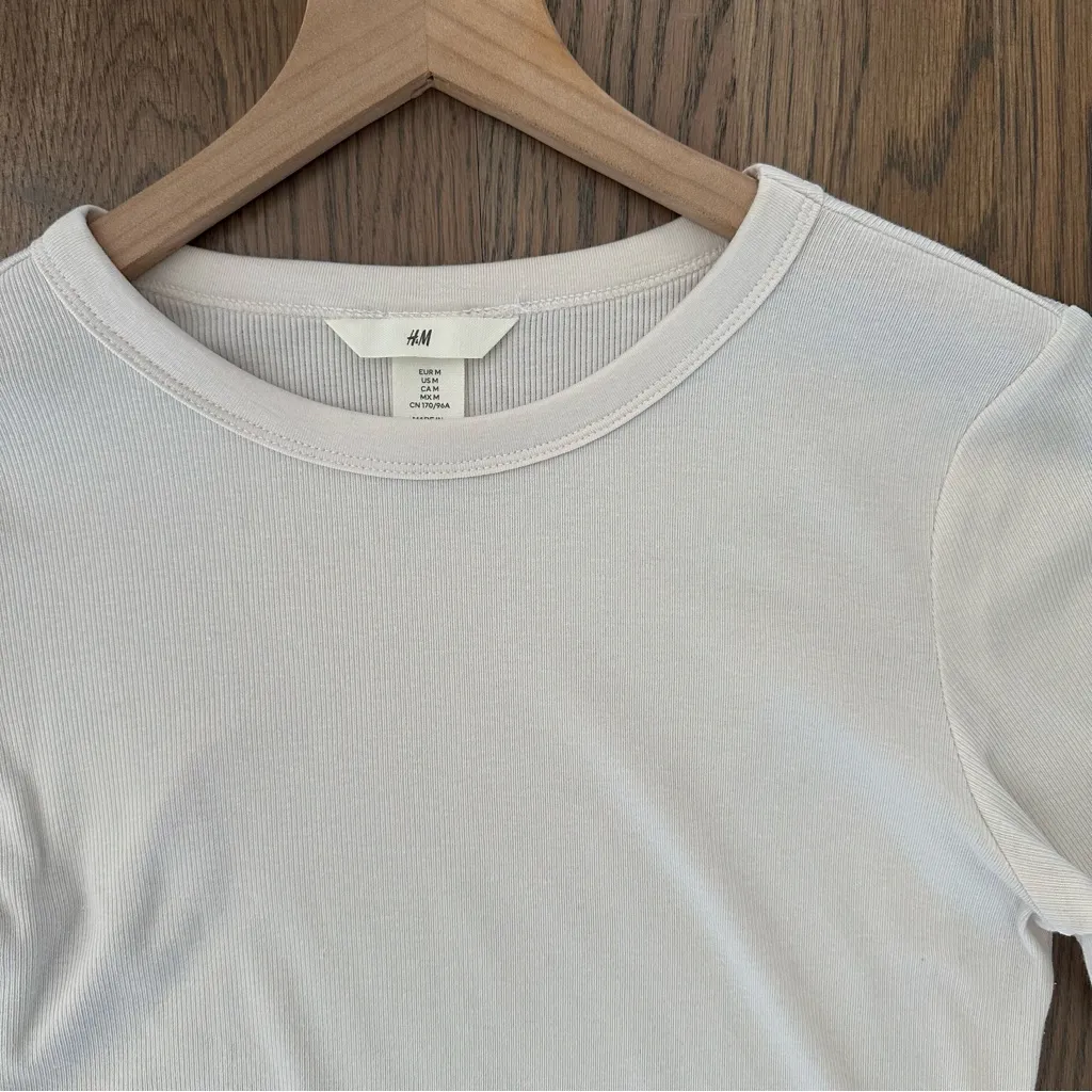 NWOT H&M Bundle of Two Ribbed Modal-blend Crew Neck Long Sleeve Top in White M - Image 5
