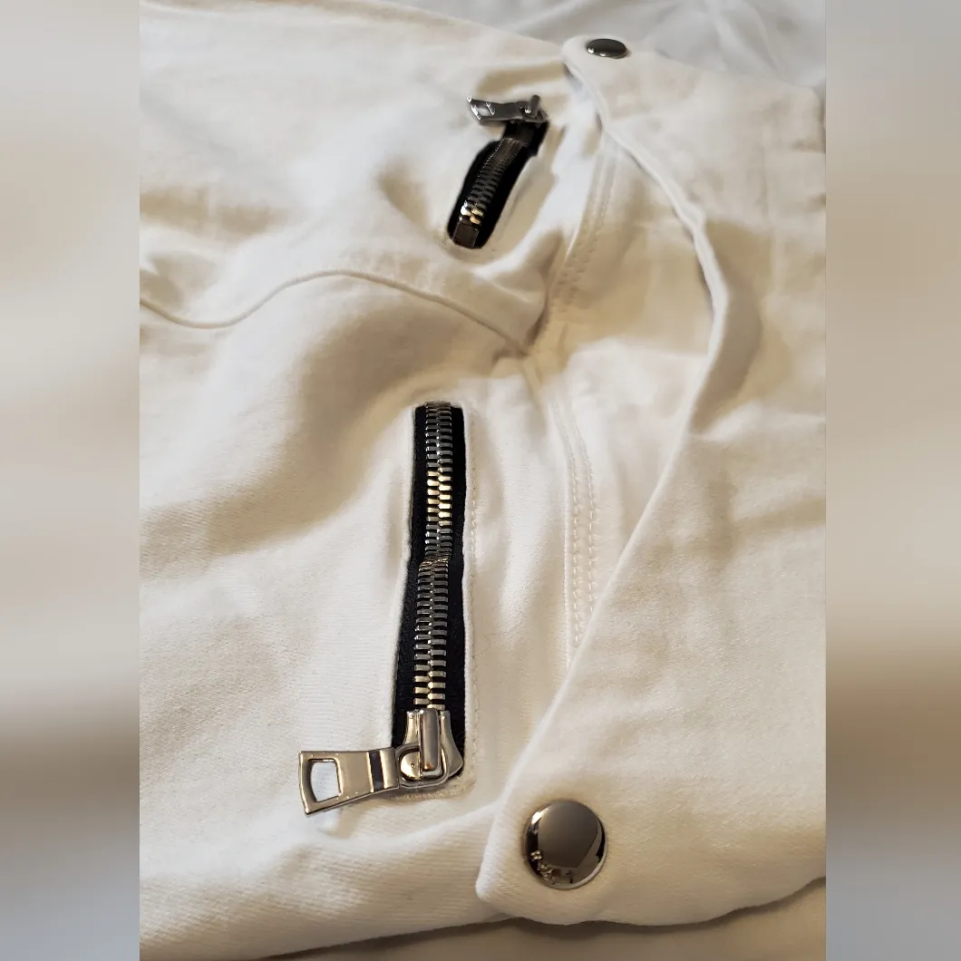 RtA White Diavolina Fold Over Waist Skinny Jeans with Black Label Size:24 - Image 10