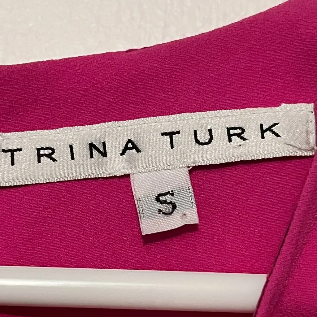 Trina Turk Cayden tank midi dress high low hot pink pockets size small lagenlook - Image 8