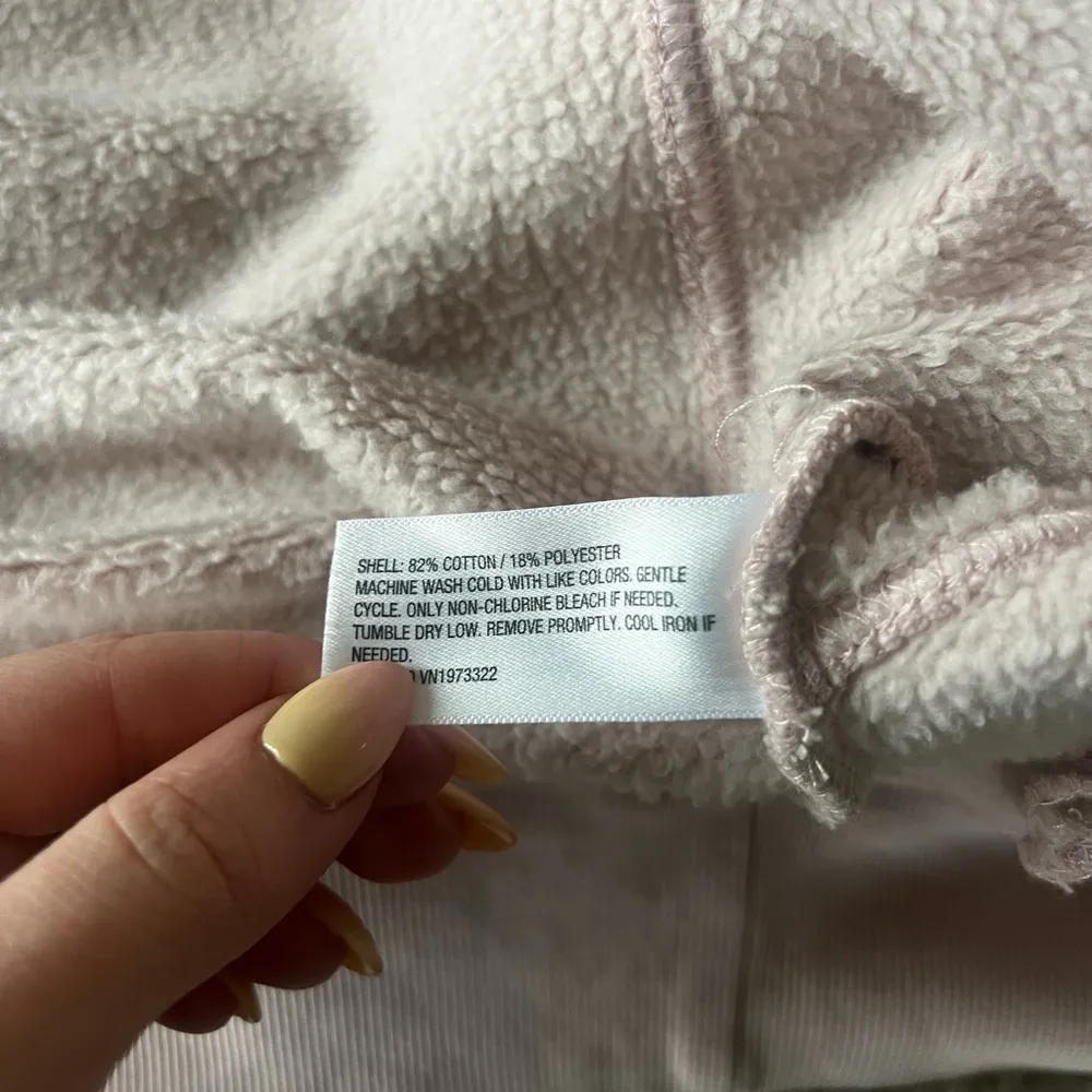 Women's Wedge Zip-Up Hooded Sweatshirt - Wild Fable™ Mauve XXS: Ribbed Hem - Image 9