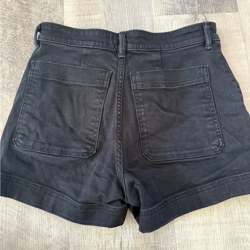 Everlane Way-High Canvas Shorts in Black – Size 4 - Image 4