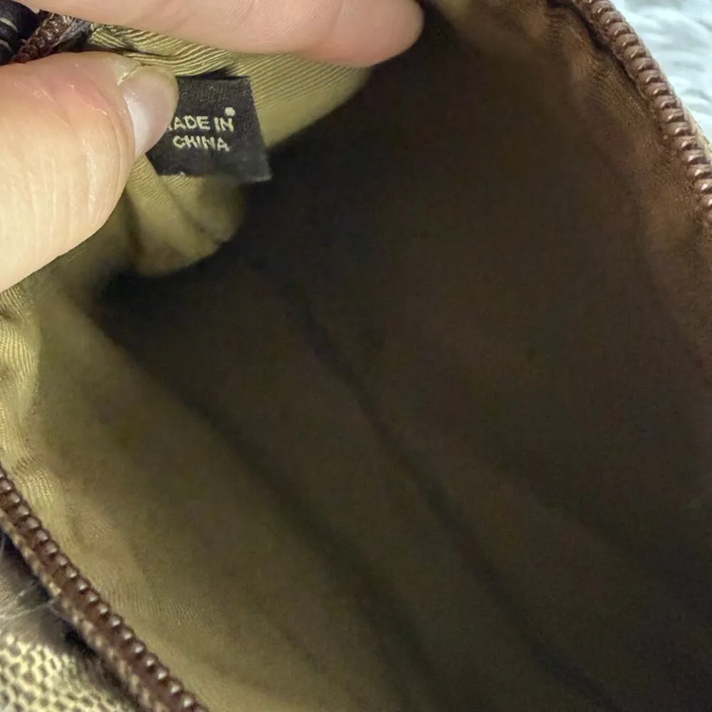 y2k COACH Turnlock Brown Signature Canvas Wristlet - Image 7