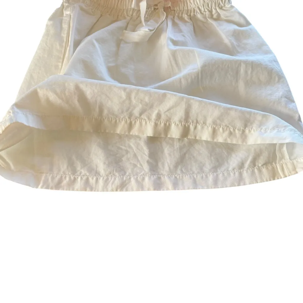 J. Crew white pull on elastic drawstring above the knee skirt women's size 2 - Image 7