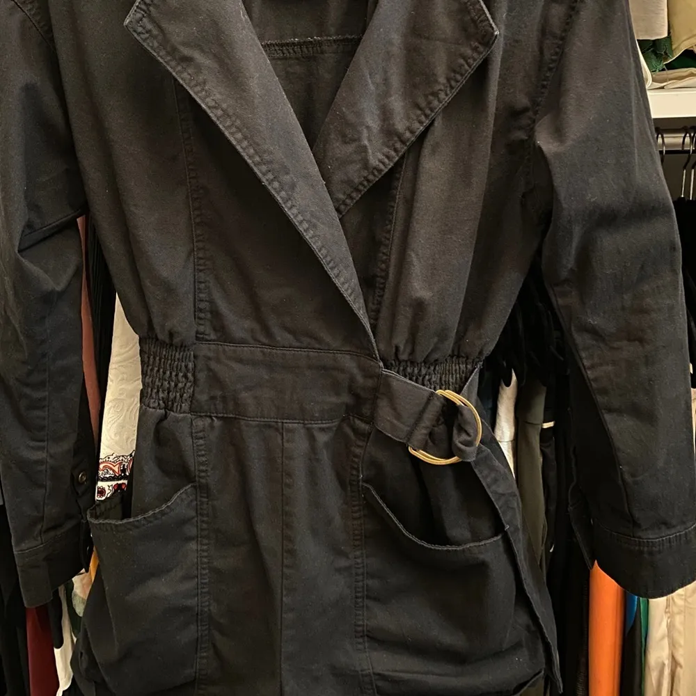 Black Jean Utility Style Romper - Image 8