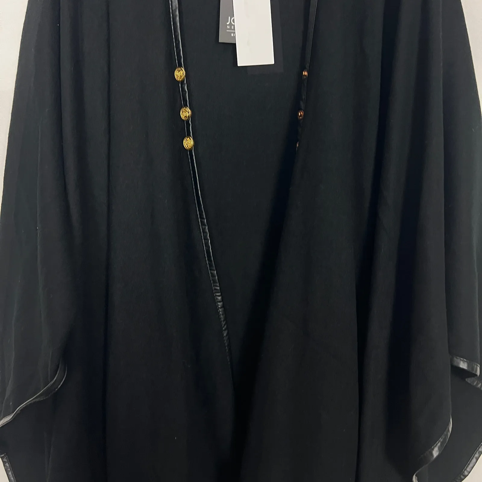 NWT Jones New York 1/4 Button Black Cape One Size - Image 5