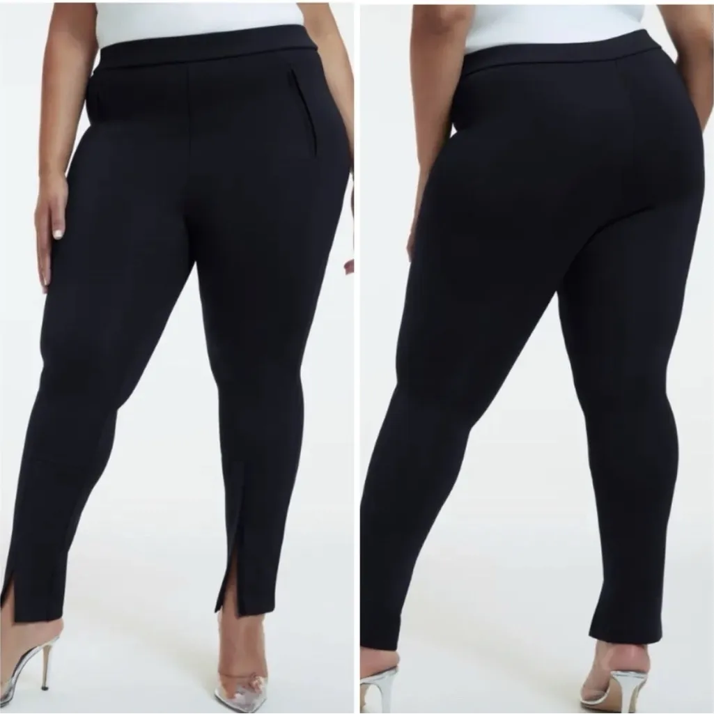 Good American Scuba Slim HighRise Zip ankle stretch black Pant Size 6- 3XL - Image 2