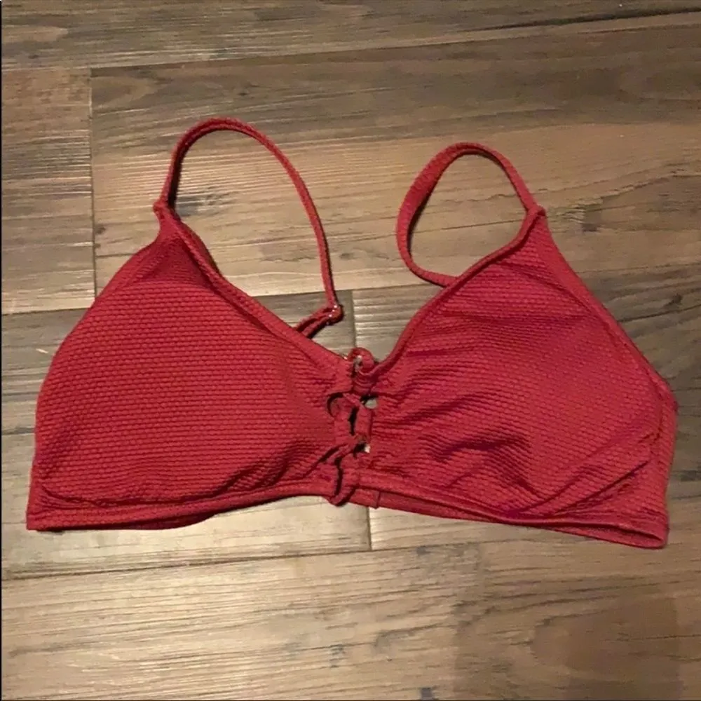 ✨ shade & shore lace up ribbed orange bikini top✨ - Image 3