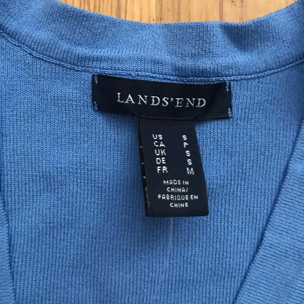 LANDS’ END NWT Blue Cardigan Sweater S - Image 3