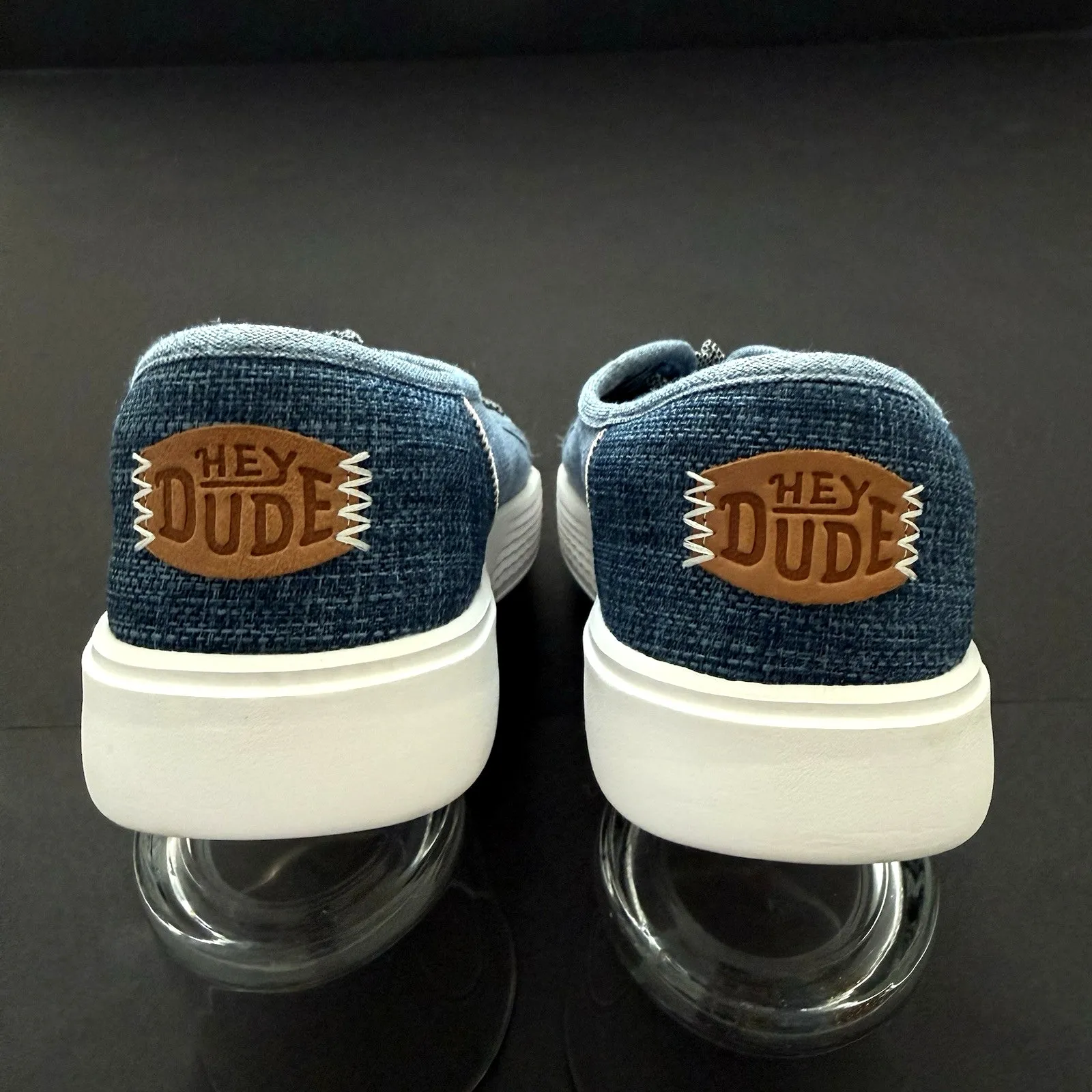 Hey Dude Linen Cody Craft Sneaker Shoe Women US 10 Slip On Casual Blue Western - Image 2