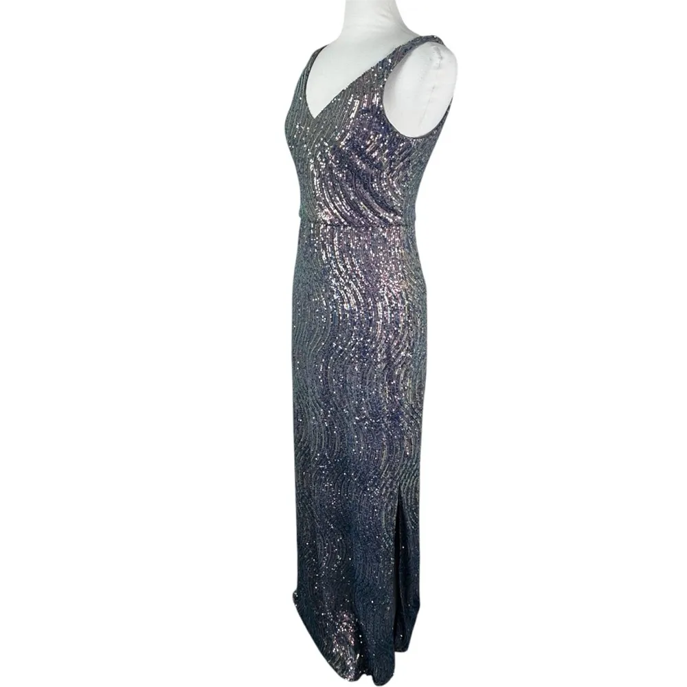 Nightway Dress Womens 12 All Over Sequins Floor Length Formal Gown - Image 2