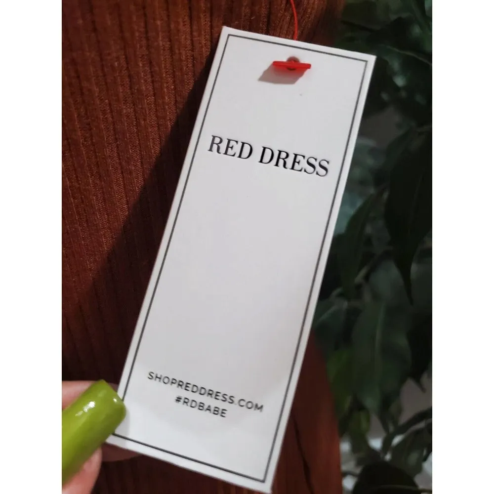 Aura NWT Brown Rust Rayon One Shoulder Off Sleeveless Ribbed Dress Size Small - Image 10