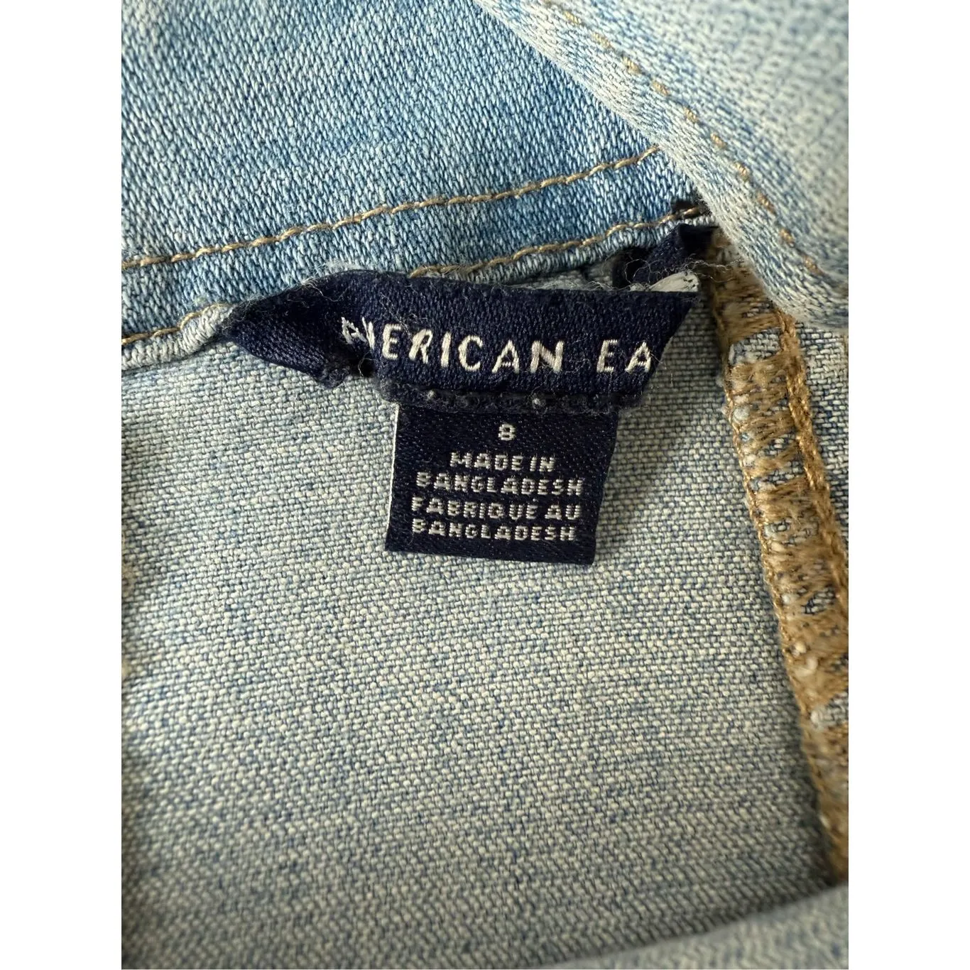 American Eagle Super Stretch Denim Overall Mini Dress Size 8 - Image 6