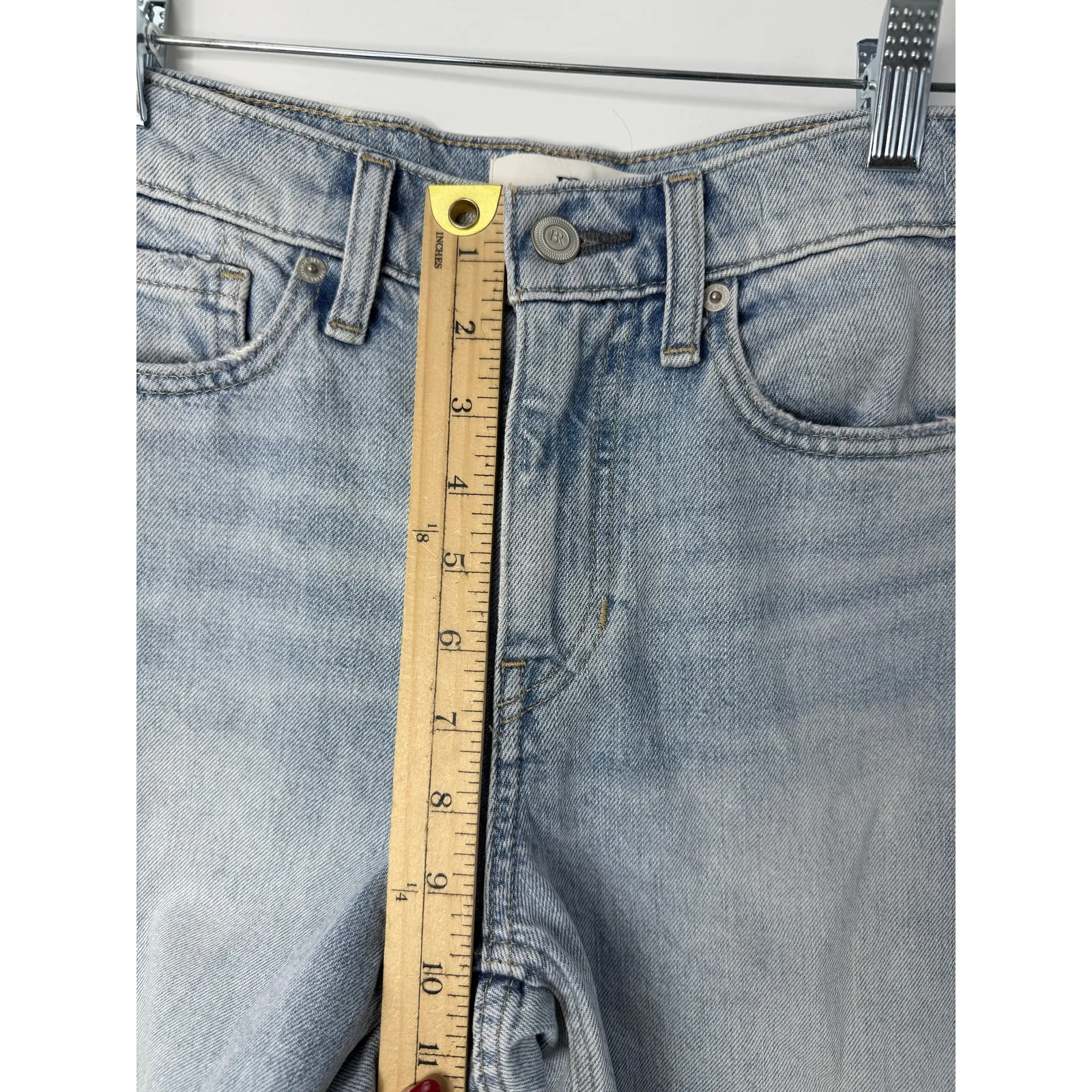 Banana Republic High Rise Rigid Wide Leg Jeans Light Wash Size 24 - Image 9