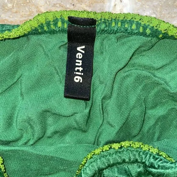 VENTI6.‎ SILK VISCOSE Flare MAXI SKIRT Green Made In Italy Size S - Image 2