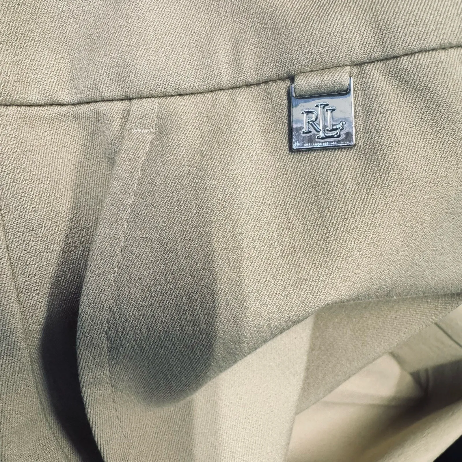 LRL Ralph Lauren Khaki dress pants trousers stretch office career 4P tailored - Image 4