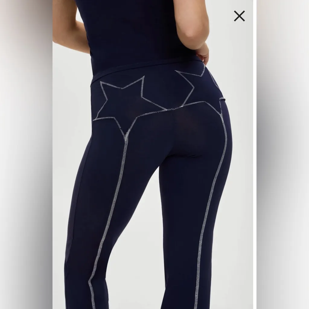 Frankie’s Bikinies x BELLA HADID Dreamer Flare Pants in  Lone Star Blue, Sz XS - Image 3