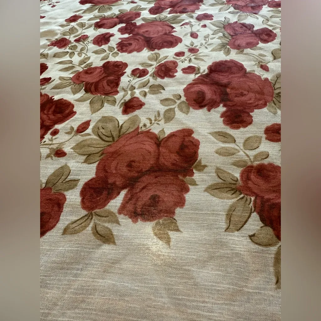 Laura Ashley Floral Square Polyester Scarf Cottagecore Vintage Made In Italy - Image 7